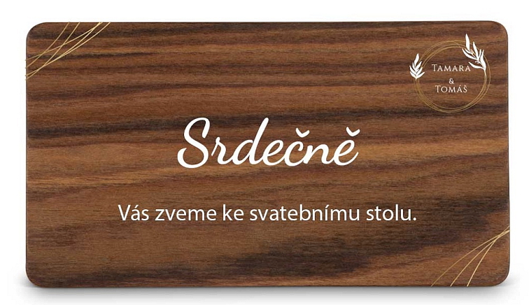 Dřevěná pozvánka ke stolu CIRCLE