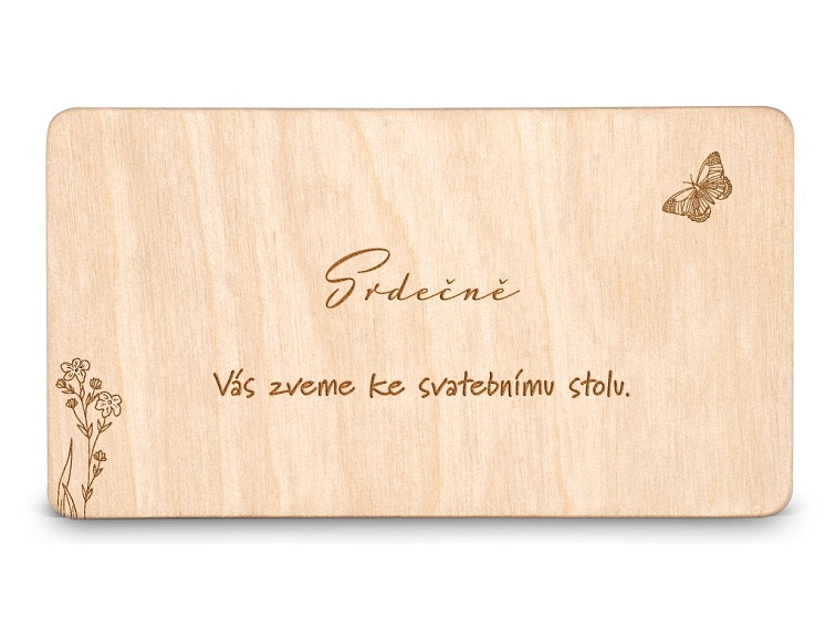 Dřevěná pozvánka ke stolu LOUKA