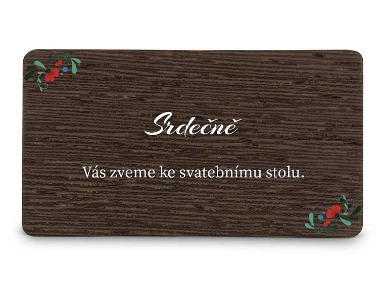 Dřevěná pozvánka ke stolu FOLK