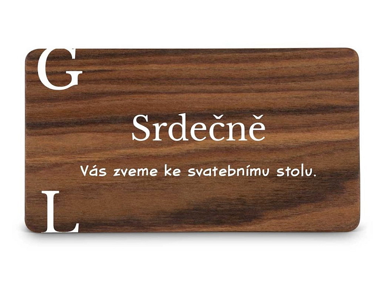 Dřevěná pozvánka ke stolu PÍSMENA