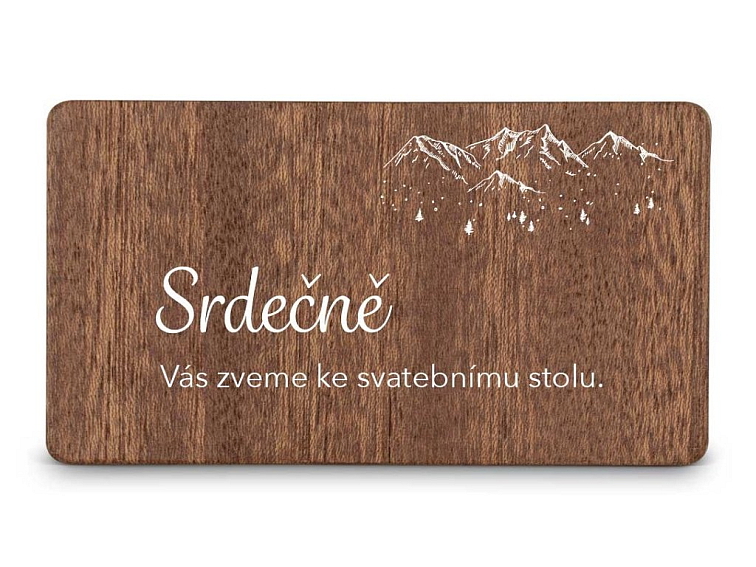 Dřevěná pozvánka ke stolu HORY