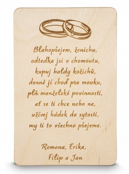 Svatební přání PRSTENY