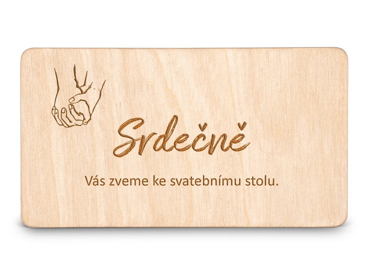 Dřevěná pozvánka ke stolu ADULT HANDS