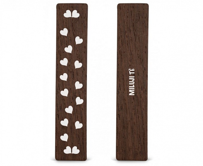 Dřevěná záložka do knížky SRDÍČKA