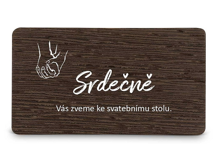 Dřevěná pozvánka ke stolu ADULT HANDS