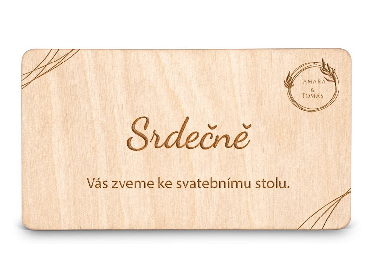 Dřevěná pozvánka ke stolu CIRCLE