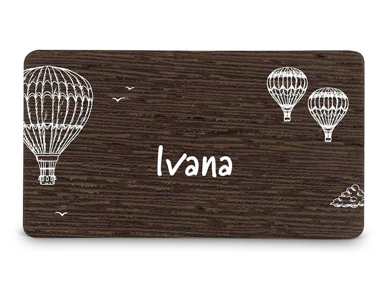 Dřevěná zasedací kartička BALÓNY