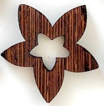 Dřevěná dekorace KVĚT- 5 ks