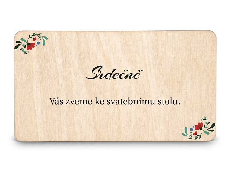 Dřevěná pozvánka ke stolu FOLK