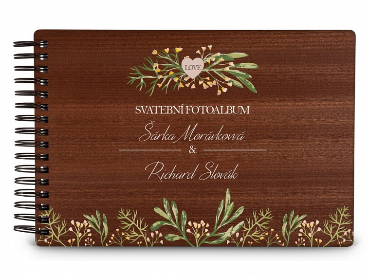 Dřevěné fotoalbum ROZKVĚT