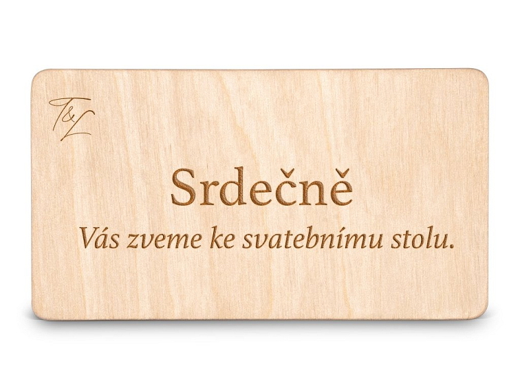 Dřevěná pozvánka ke stolu EASY