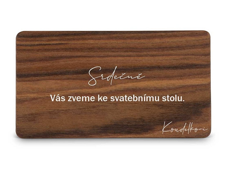Dřevěná pozvánka ke stolu VĚTVIČKA