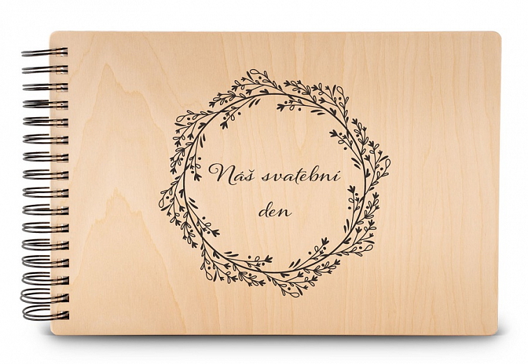 Dřevěné svatební oznámení BOHO-K