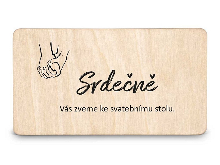 Dřevěná pozvánka ke stolu ADULT HANDS