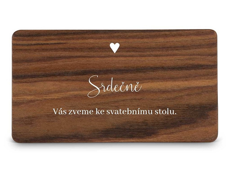 Dřevěná pozvánka ke stolu LINE