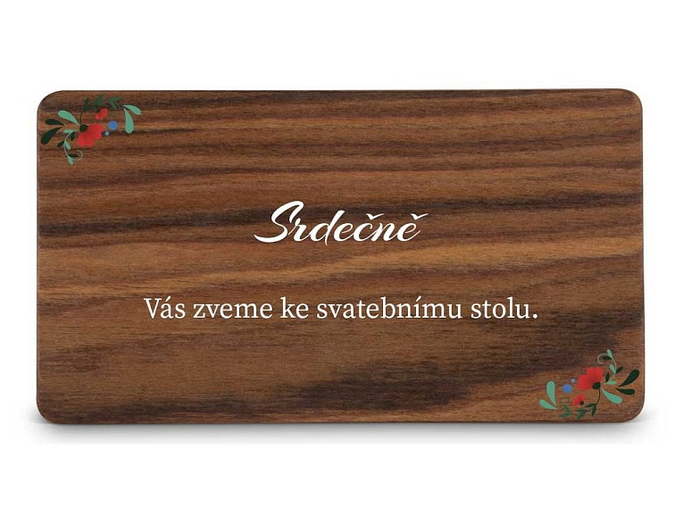 Dřevěná pozvánka ke stolu FOLK