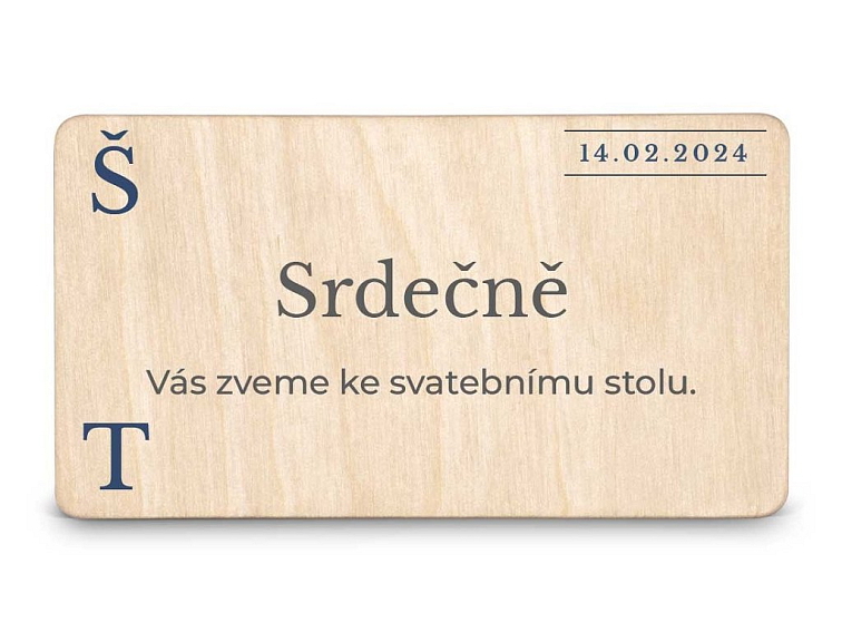 Dřevěná pozvánka ke stolu MODERN