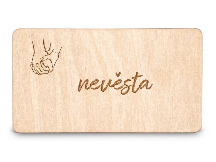Dřevěná zasedací kartička - ADULT HANDS