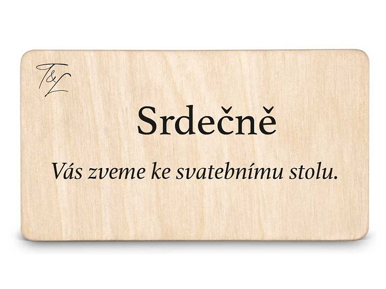 Dřevěná pozvánka ke stolu EASY