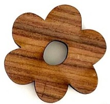 Dřevěná dekorace KVĚTINA- 5 ks