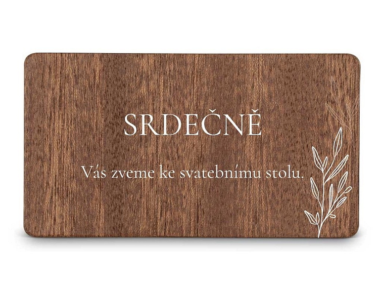 Dřevěná pozvánka ke stolu LEAVES