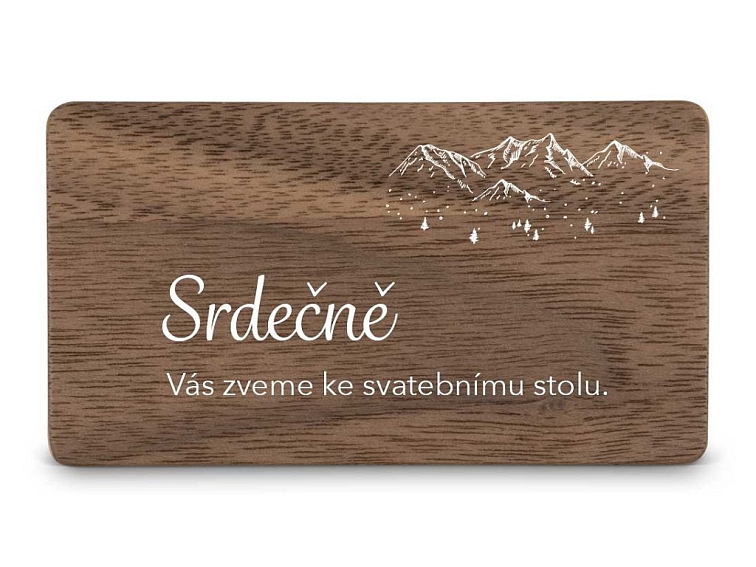 Dřevěná pozvánka ke stolu HORY