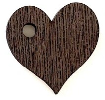 Dřevěná vánoční ozdoba SRDCE- 5ks