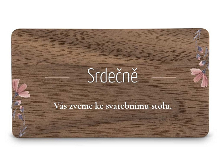 Dřevěná pozvánka ke stolu FLORAL