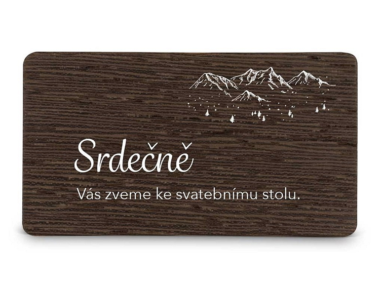 Dřevěná pozvánka ke stolu HORY