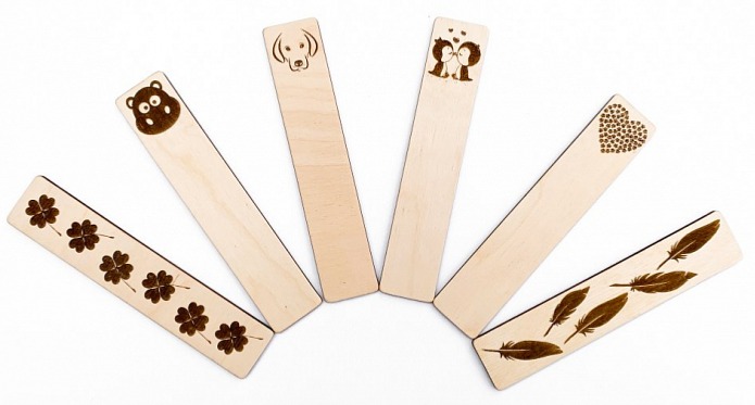 Dřevěná záložka do knížky SRDÍČKA