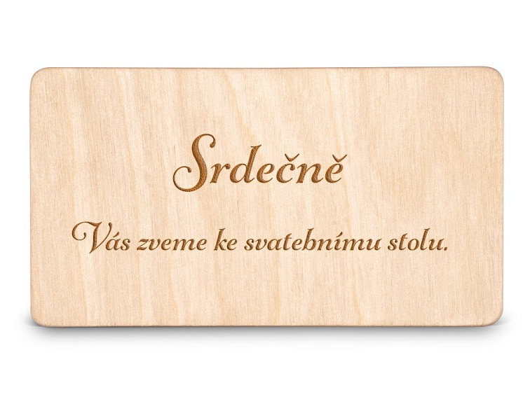Dřevěná pozvánka ke stolu DOT