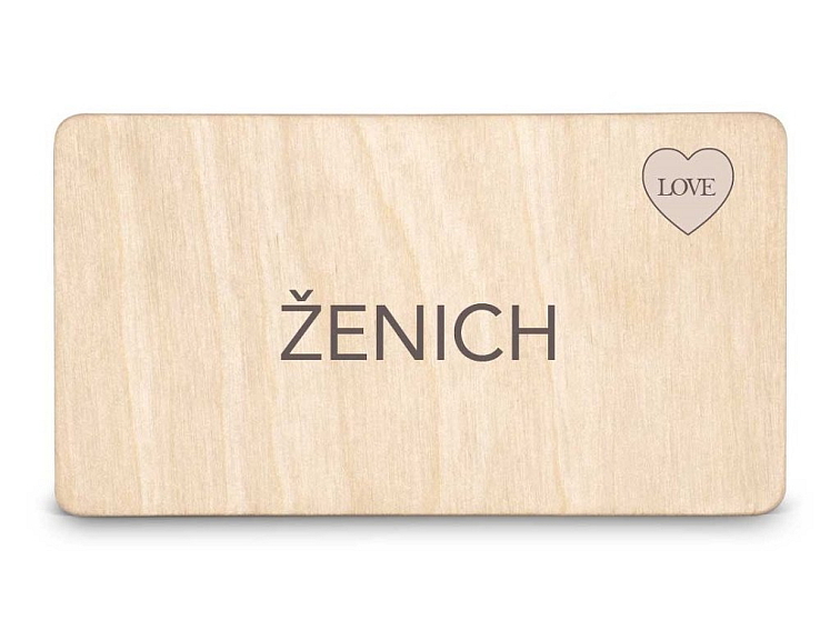 Dřevěná zasedací kartička - ROZKVĚT