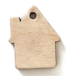 Dřevěná vánoční ozdoba DOMEČEK - 5ks