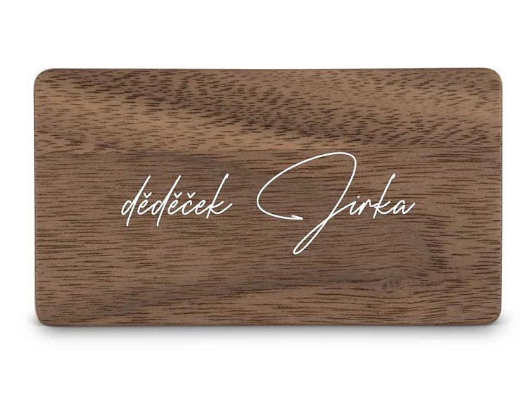 Dřevěná zasedací kartička TEXT