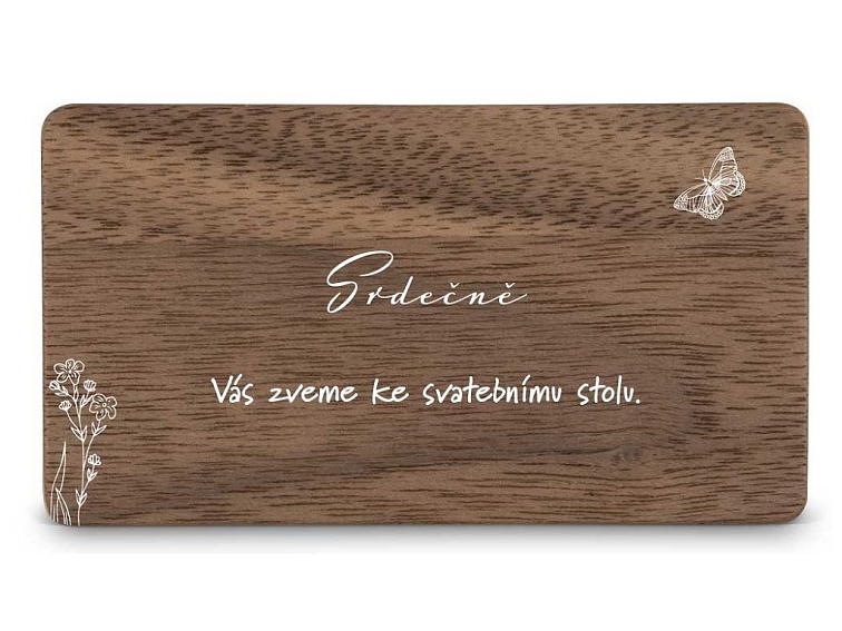 Dřevěná pozvánka ke stolu LOUKA