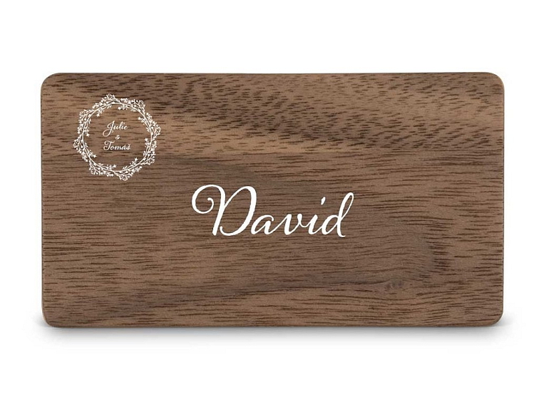 Dřevěná zasedací kartička - BOHO