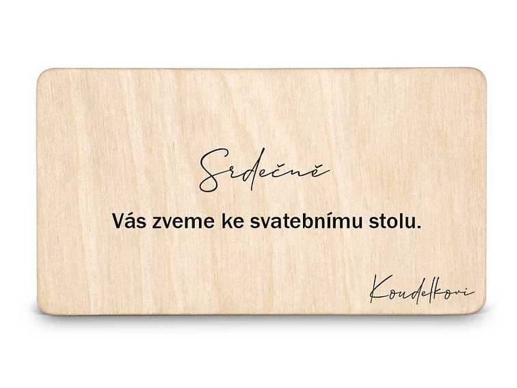 Dřevěná pozvánka ke stolu VĚTVIČKA