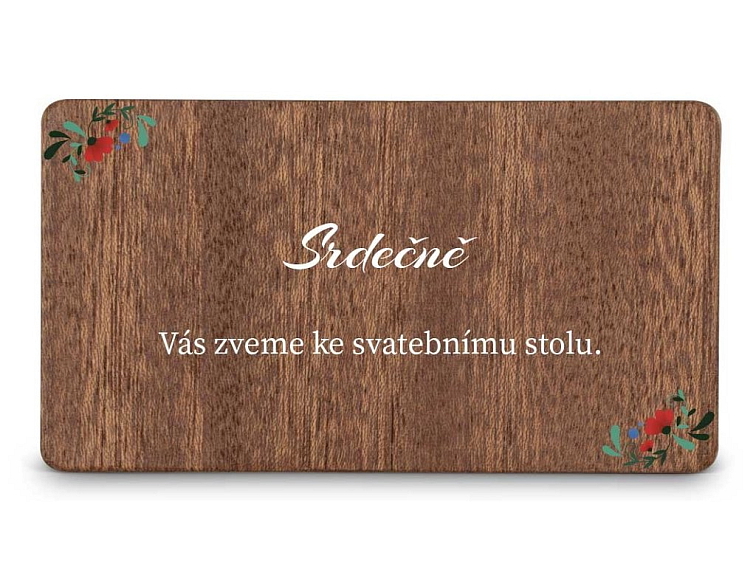 Dřevěná pozvánka ke stolu FOLK