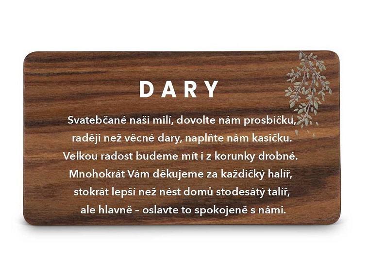 Dřevěná kartička DARY - PODZIM