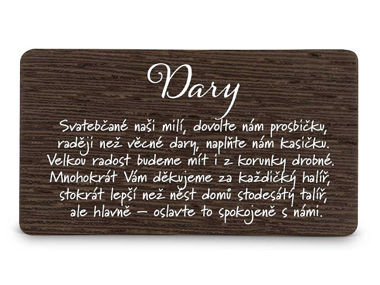Dřevěná kartička DARY - STROM
