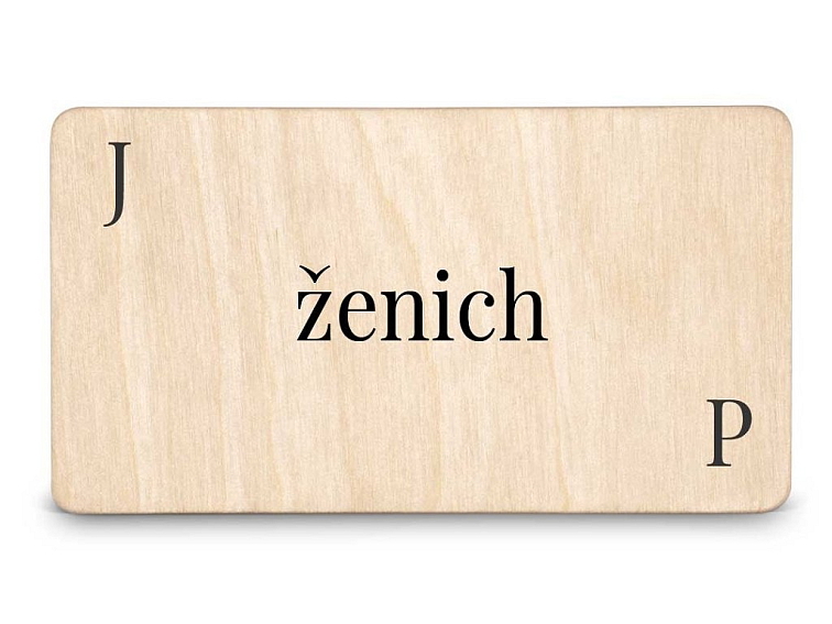 Dřevěná zasedací kartička JMÉNO