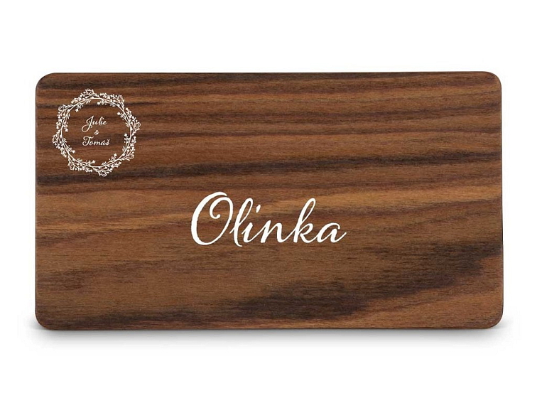 Dřevěná zasedací kartička - BOHO