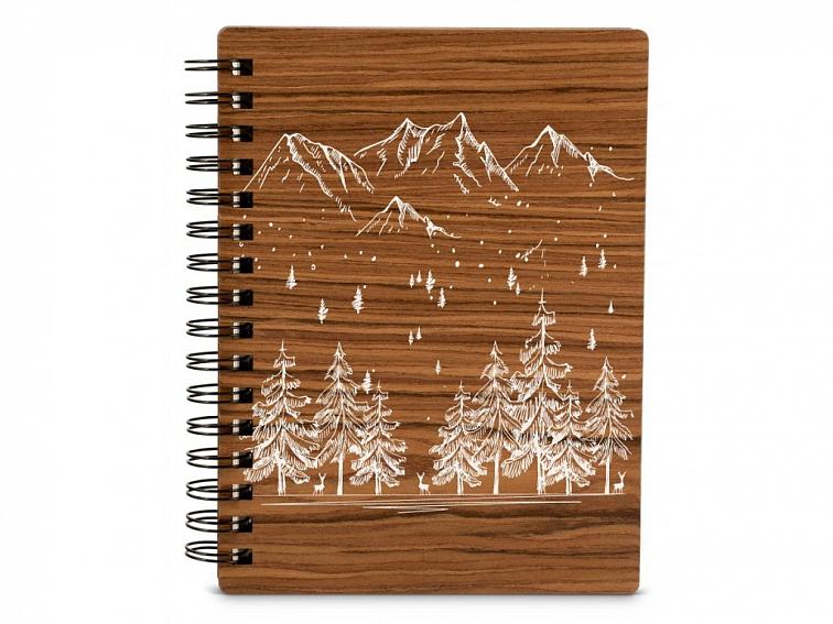 Dřevěný zápisník HORY