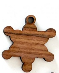 Dřevěná vánoční ozdoba VLOČKA- 5ks