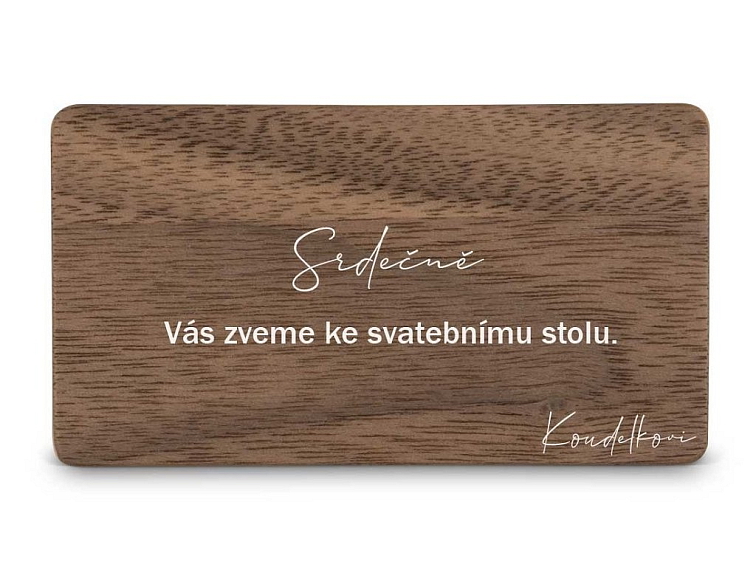 Dřevěná pozvánka ke stolu VĚTVIČKA