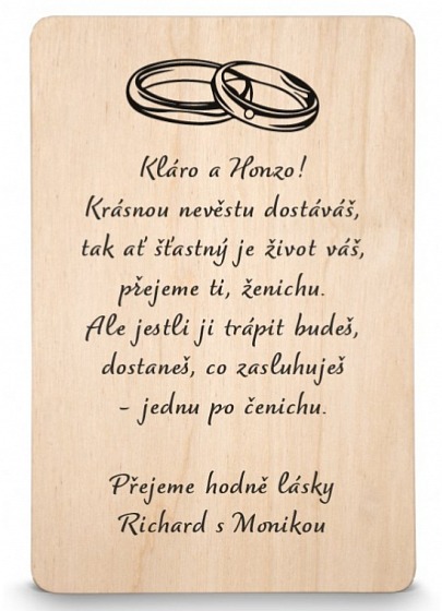Svatební přání PRSTENY