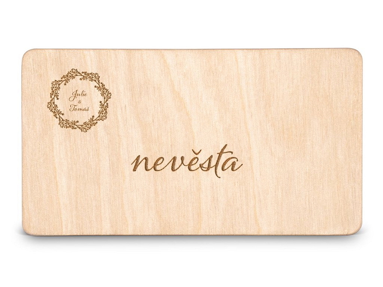 Dřevěná zasedací kartička - BOHO