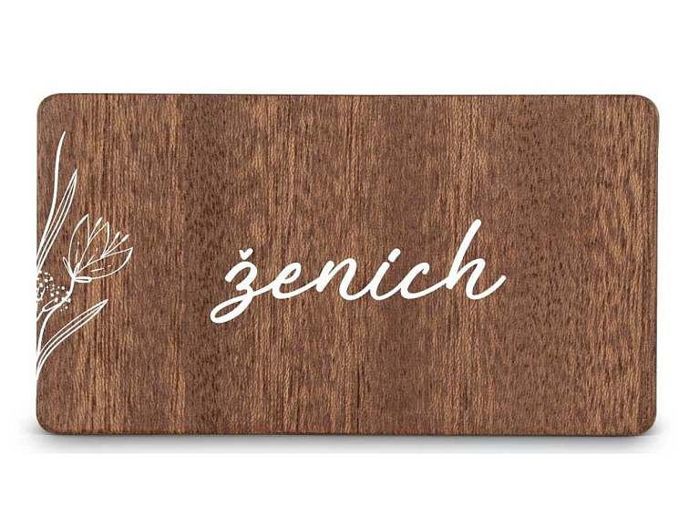 Dřevěná zasedací kartička SNĚŽENKA