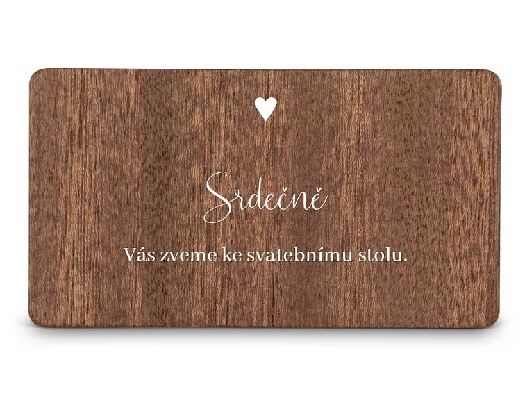 Dřevěná pozvánka ke stolu LINE