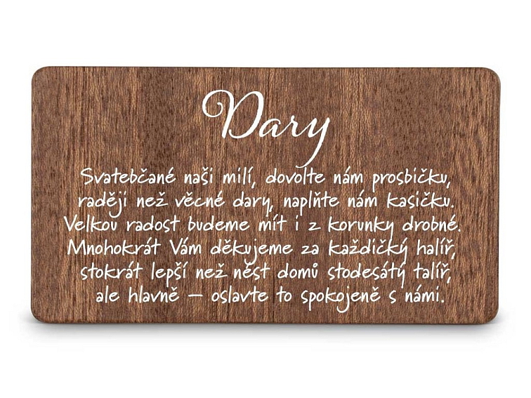 Dřevěná kartička DARY - STROM